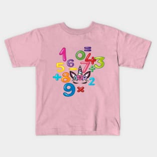 unicorn Number day kids costume Numbers Math day calculator funny Kids T-Shirt